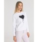Lois Jeans Felpa con cuore di zucchero bianco