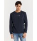 Lois Jeans Basic sweatshirt med trykt tekst på brystet navy blue
