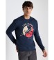 Lois Jeans Sweatshirt med marinbl boxkrage