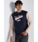 Lois Jeans LOIS JEANS - Box neck sweatshirt with navy contrast sleeves