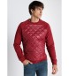 Lois Jeans LOIS JEANS - Burgundy quiltet sweatshirt med kasseformet hals foran