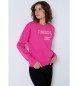 Lois Jeans Sweatshirt com ombreiras plissadas cor-de-rosa