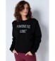 Lois Jeans Sweater met geplooide schoudervullingen zwart