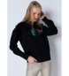 Lois Jeans Sweatshirt med flæser, sort