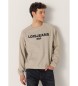 Lois Jeans Sweatshirt Cuffs and hem Rubber 3D embroidery brown