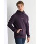 Lois Jeans Kanguro-sweatshirt med hÃ¦tte broderet pÃ¥ brystet, lilla