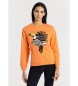Lois Jeans Langärmeliges Sweatshirt mit Kastenausschnitt und tropischer Paillettengrafik