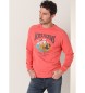 Lois Jeans Sweatshirt mouw rangla box hals Graphica Illustratie bordeauxrood