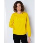 Lois Jeans Sweatshirt med pufprint gul