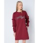 Lois Jeans Short ruffled dress with maroon graphic sleeves
