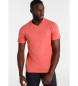 Lois Jeans T-shirt col en V à manches courtes Logo orange
