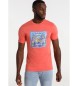 Lois Jeans T-shirt  manches courtes avec graphique sur la poitrine orange
