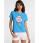 Lois Jeans Lois Jeans T-shirt - Grafisch Kort Mouwtje Blauw
