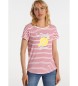 Lois Jeans T-shirt Lois Jeans - Rayures avec graphique rose