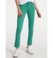 Lois Jeans Pantaloni in twill attillati a vita alta di colore verde