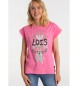 Lois Jeans rmelloses T-Shirt mit rosa Grafik