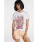 Lois Jeans Frida Flower Grafik T-Shirt Wei