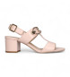 Mascaró Skórzane sandały Rimini z zapięciem na klamrę w kolorze nude