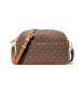 Michael Kors Bandolera para cmara Jet Set pequea con logotipo marrn