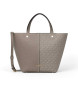 Michael Kors Bolso tote Flora grande de piel con logotipo gris