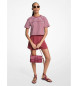 Michael Kors T-shirt curta de algodo s riscas com logtipo vermelho