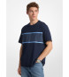 Michael Kors Bomulds-T-shirt med striber og blt logo