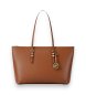 Michael Kors Borsa tote Quinn grande in pelle granulata marrone