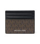 Michael Kors Greyson Card Holder velik z logotipi rjava, črna