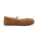 Moon Boot Braune Ballerinas aus Shearling-Leder
