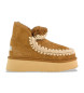 Mou Bottines en cuir Mini Eskimo Platform marron