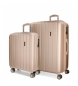 Movom Set of suitcases Movom Wood Champagne -38,5x55x20cm / 49x70x28cm