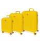 Movom Set trdih kovčkov Riga 55-70-80cm rumene barve