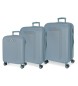 Movom Zestaw twardych walizek Riga 55-70-80cm niebieski