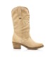 Mustang Casual Mexican Beige leather boot - Height 5cm heel