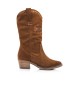 Mustang Casual Mexican brown leather boot - Height heel 5cm