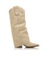Mustang Missouri beige leather boots-Heel height 5cm