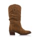 Mustang Brown Teo leather boots -Heel height 5cm