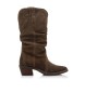 Mustang Brown Teo leather boots -Heel height 5cm