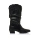 Mustang Botas de Piel Teo negro -Altura tacón 5cm-