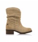 Mustang Beige Frontier Leather Ankle Boots