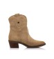 Mustang Teo beige leather ankle boots -Heel height 5cm