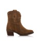 Mustang Brown Teo leather ankle boots -Heel height 5cm