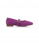 Mustang Camille Lilac leather ballerina flats