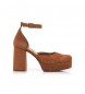 Mustang Jacqueline Brown leather shoes -Height heel 9,5cm