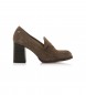 Mustang Violette brown leather shoes -Height heel 7cm