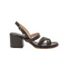 Neosens Skórzane sandały S3173 czarne -Wysokość obcasa 6cm
