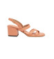 Neosens Skórzane sandały S3173 różowe -Wysokość obcasa 6cm