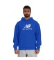 New Balance Sudadera con capucha y logo de rizo francés Sport Essentials azul