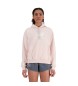 New Balance Sweatshirt med hætte og lyserødt logo i frotté