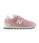 New Balance Ténis de pele 574 Hook & Loop rosa